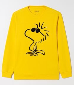 Blusão em Moletinho Estampa Woodstock do Snoopy