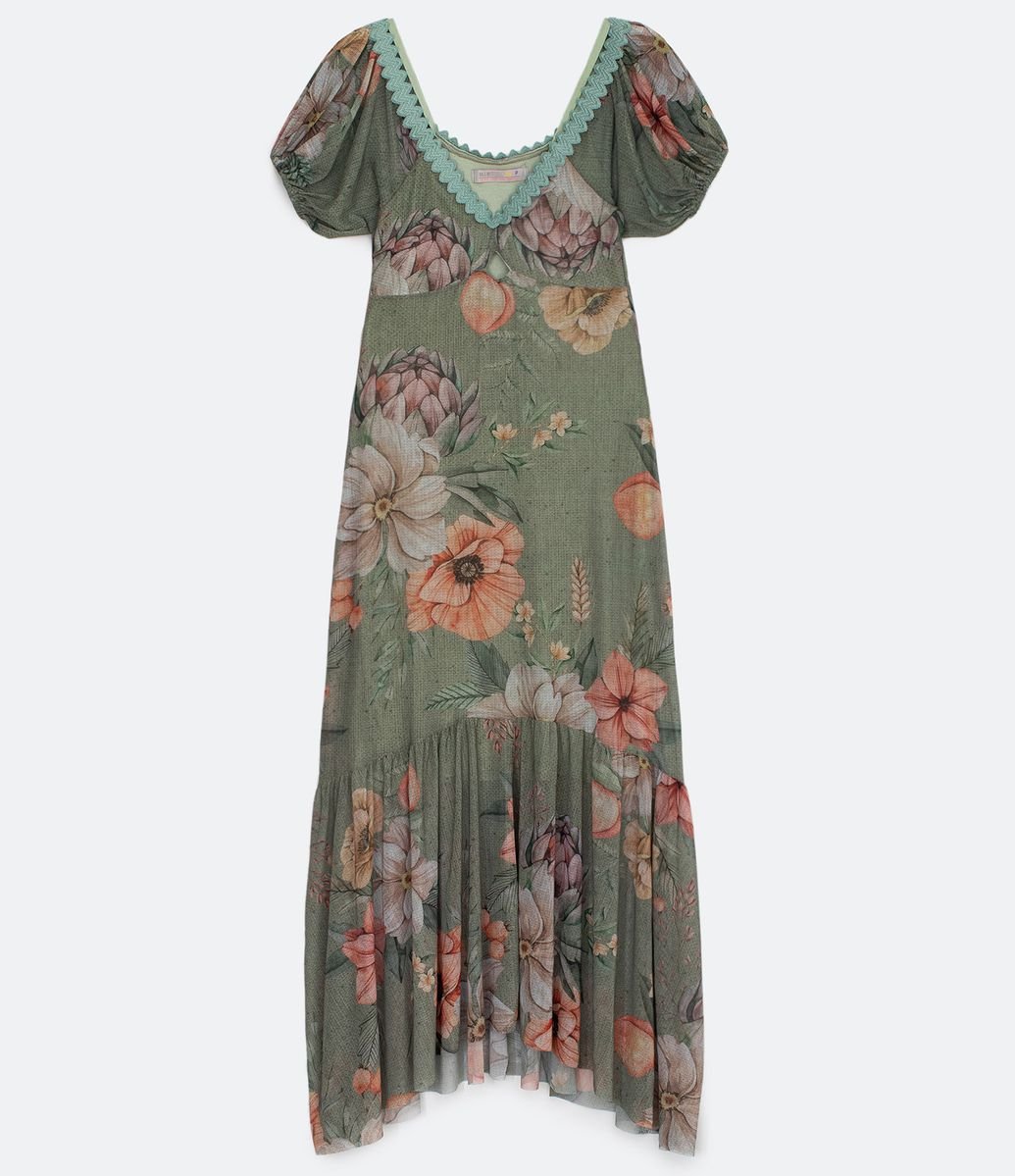 vestido floral midi renner