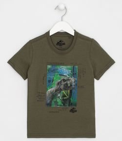 Camiseta Infantil Jurassic World  - Tam 5 a 14 anos