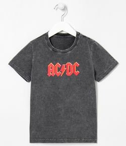 Camiseta Infantil Estampa ACDC Tal Pai Tal Filho - Tam 3 a 12 anos