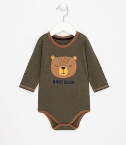 Body Infantil Estampa Baby Bear - Tam 0 a 18 meses