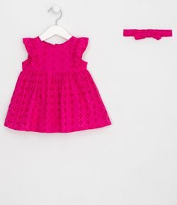 Vestido Infantil Guipir Babadinhos  - Tam 0 a 18 meses