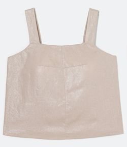 Blusa Regata Lisa em Linho com Foil