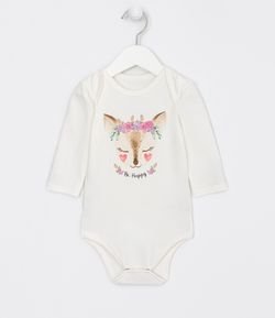 Body Infantil Estampa Bambi - Tam 0 a 18 meses