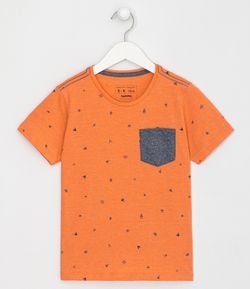 Camiseta Infantil com Bolsinho Frontal - Tam 5 a 14 anos