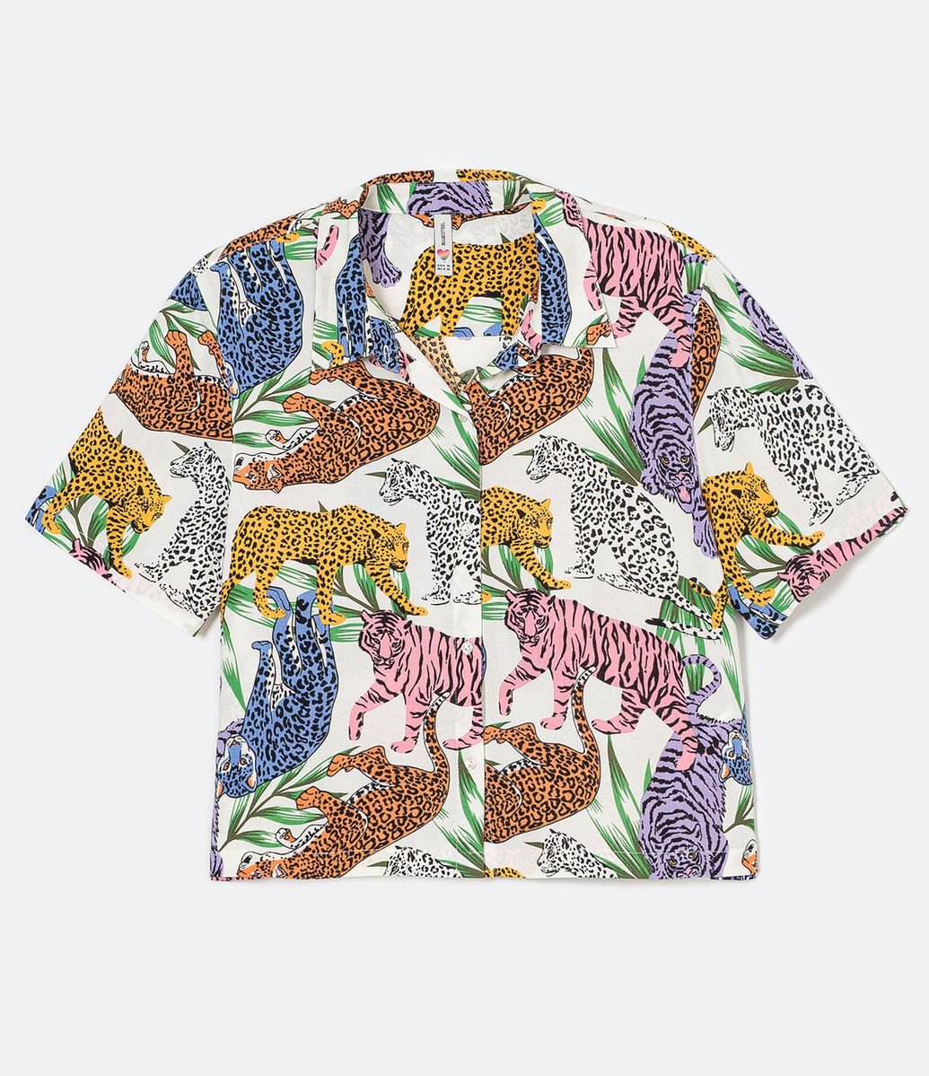 Camisa viscose onça Outlet