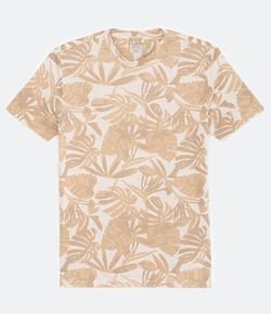 Camiseta Manga Curta com Estampa Flores