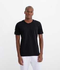 Camiseta Lisa com Tape nos Ombros 