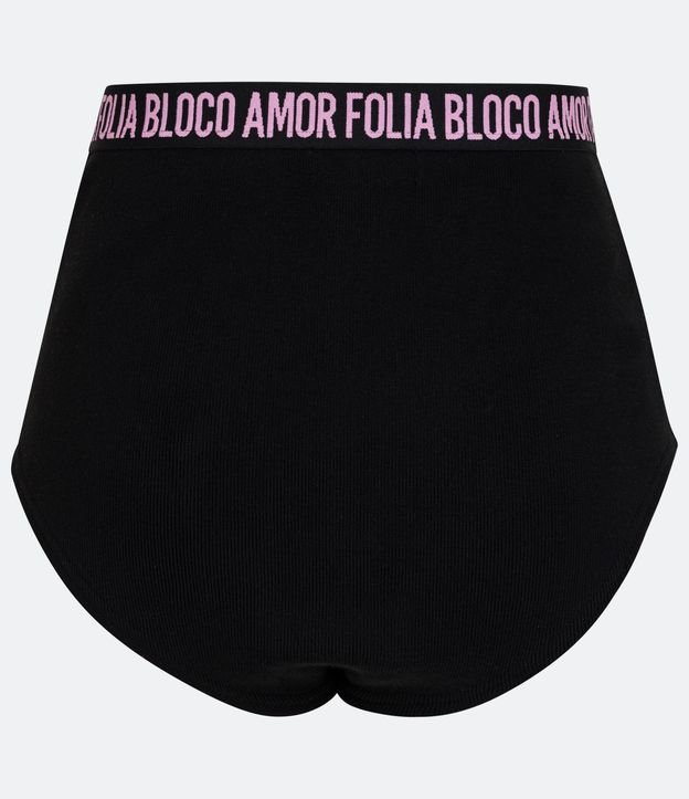 Short Hot Pants com Lettering Bloco Amor Folia Preto 8