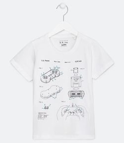 Camiseta Infantil Estampa Controle Game - Tam 5 a 14 anos 