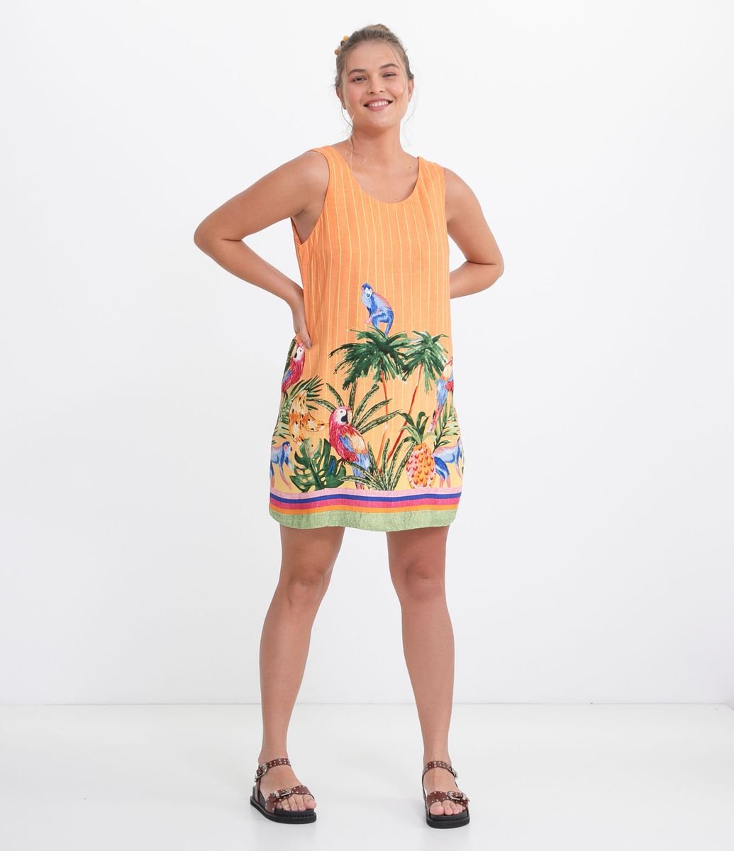 vestido laranja renner