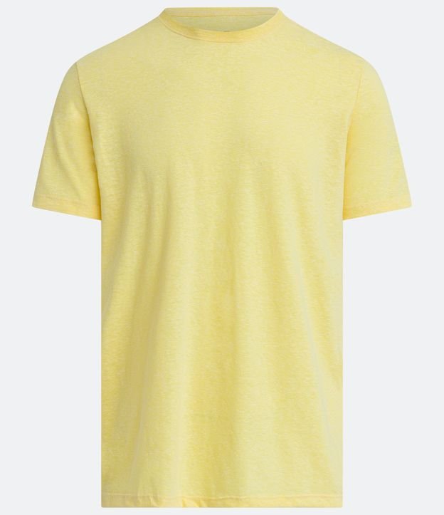 Camiseta Básica em Algodão Amarelo Claro 5