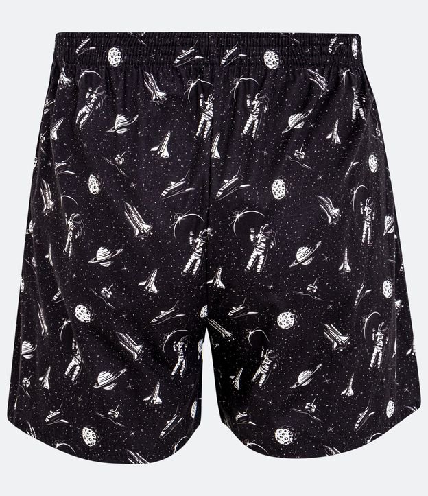Boxer Tela en Tricoline Estampa Astronauta Negro 5