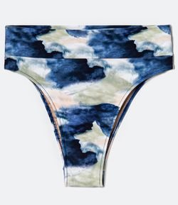 Biquíni Calcinha Hot Pants Cavada Estampa Tie Dye Aquarela 