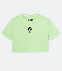 Blusa Cropped Manga Curta Estampa Docinho