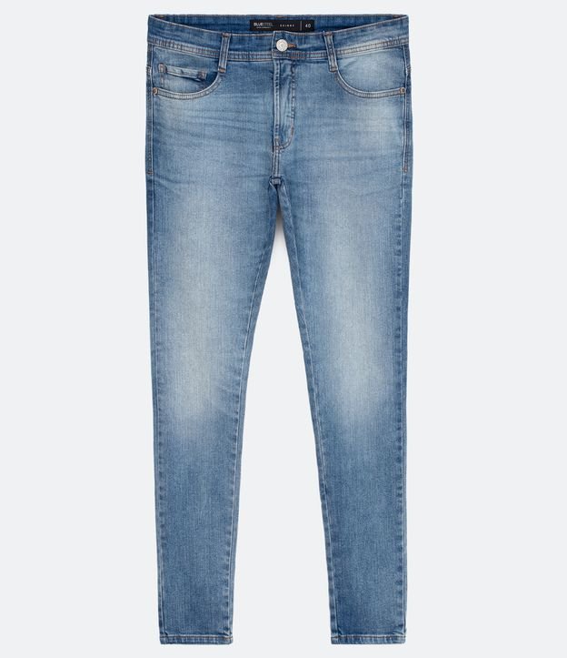 Calça Skinny Jeans com Bolsos Azul 6