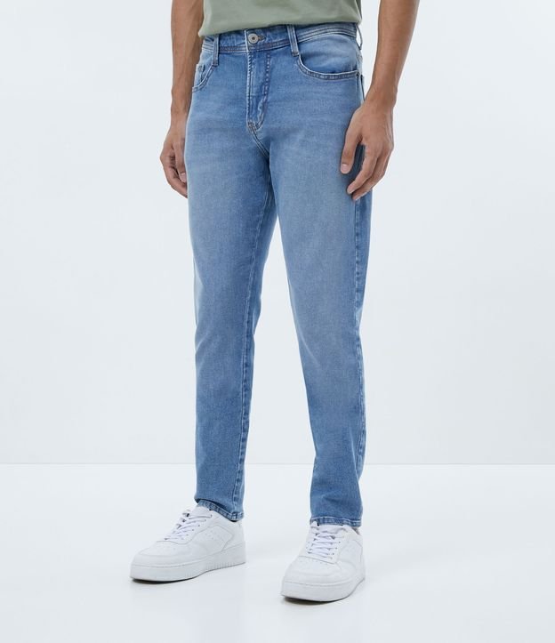 Calça Skinny Jeans com Bolsos Azul 2