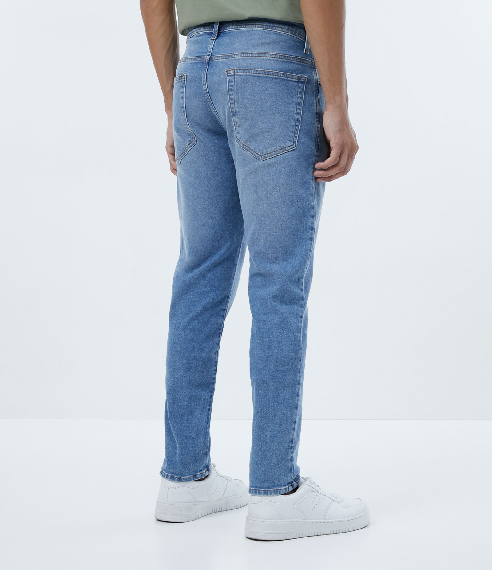 Calça Skinny Jeans com Bolsos Azul 2