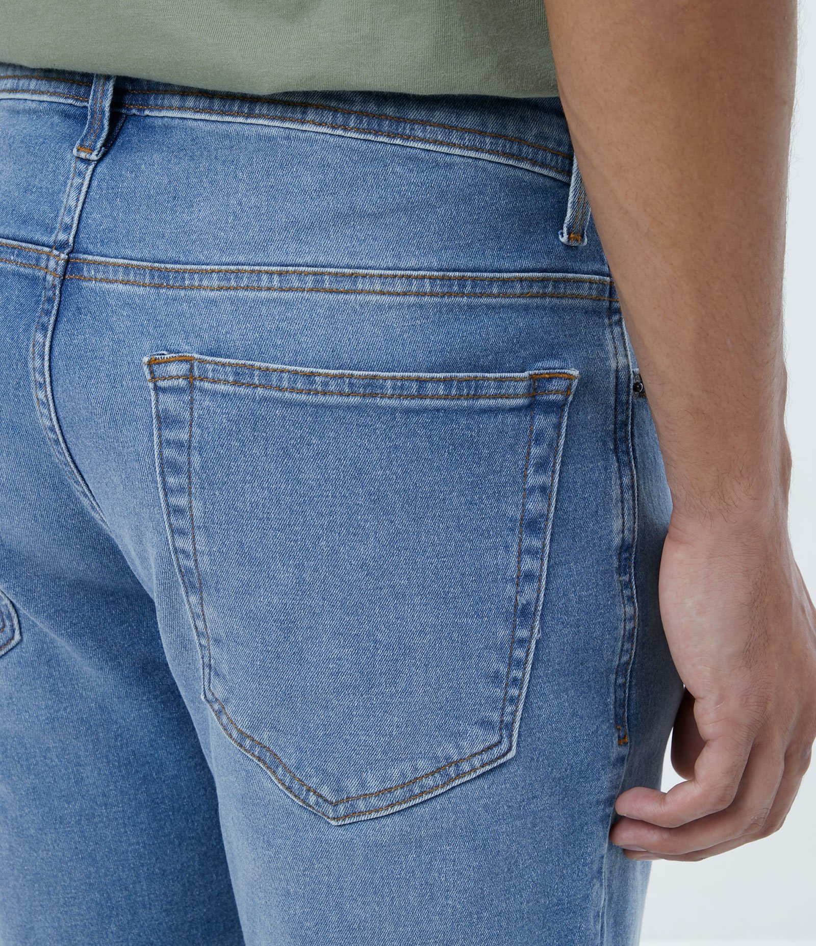 Calça Skinny Jeans com Bolsos Azul 4