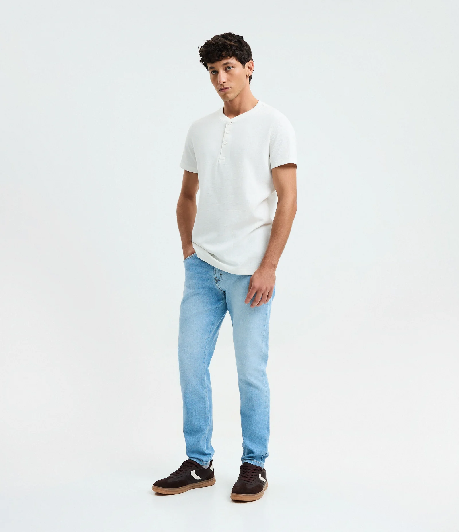 Calça Skinny Jeans com Bolsos Azul 1