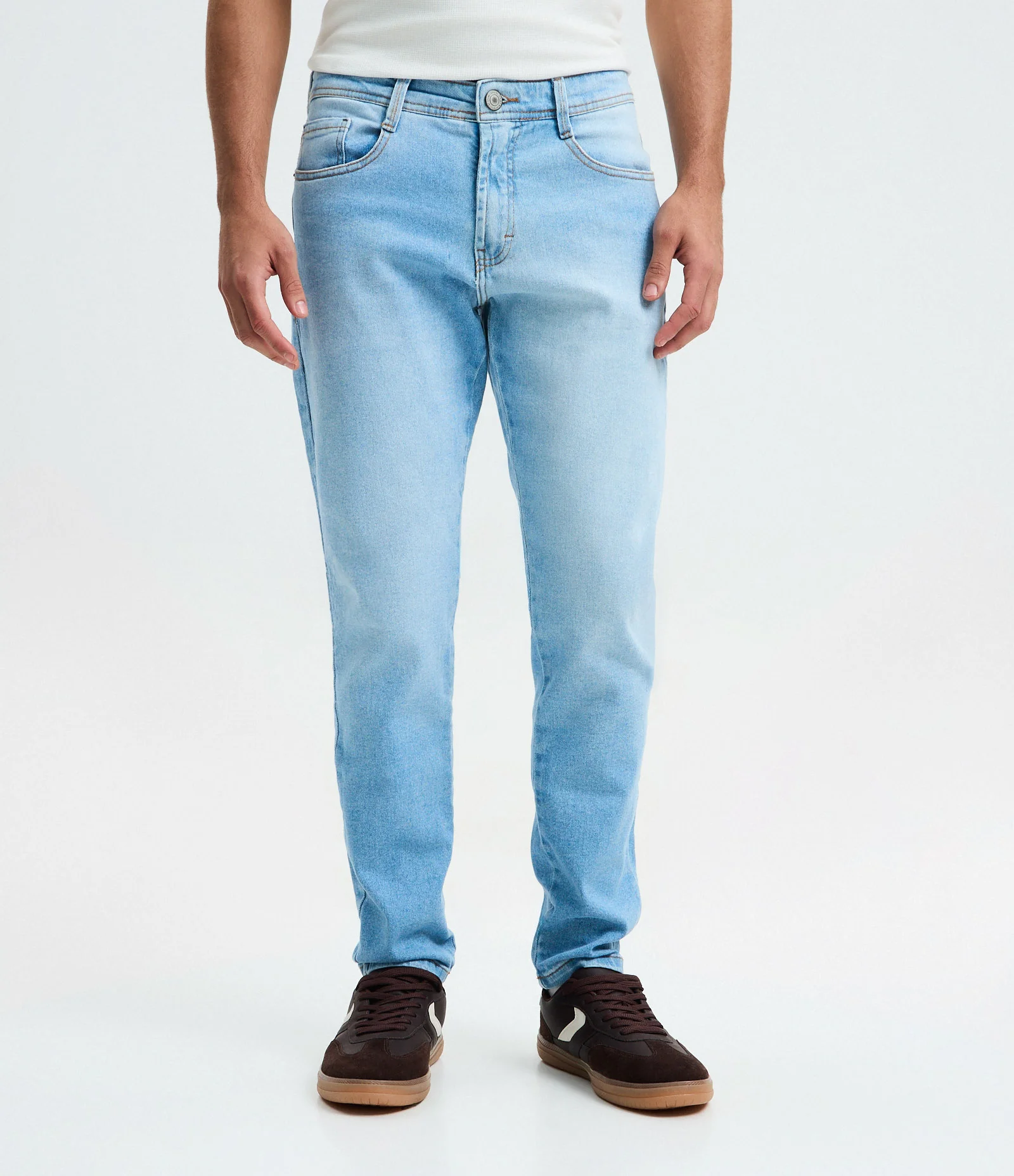 Calça Skinny Jeans com Bolsos Azul 2
