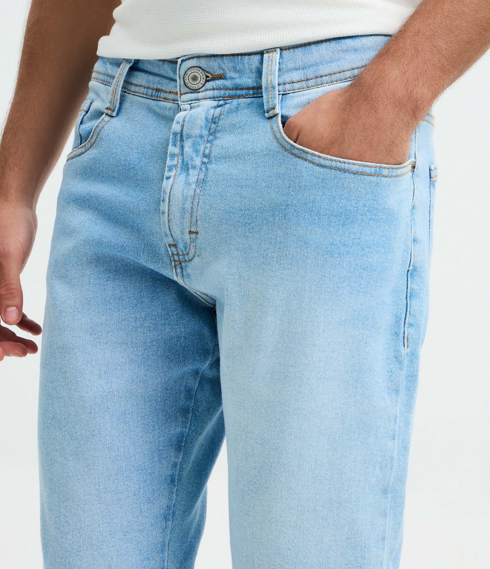 Calça Skinny Jeans com Bolsos Azul 3