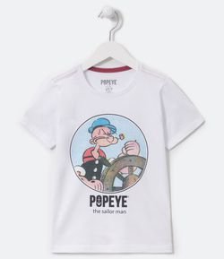 Camiseta Infantil Estampa Popeye - Tam 5 a 10 anos
