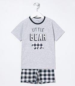 Pijama Infantil Estampa Little Bear Xadrez - Tam 2 ao 12