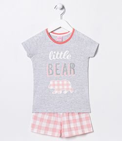 Pijama Infantil Mini Me Urso - Tam 2 a 12 anos