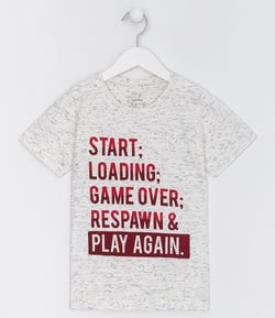 Camiseta Infantil Estampa Localizada Game Start Loading- Tam 5 a 14 anos 