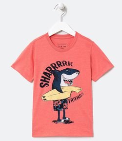 Camiseta Infantil Estampa Tubarão - Tam 5 a 14 anos