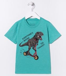 Camiseta Infantil Estampa Dinossauro - Tam 5 a 14 anos