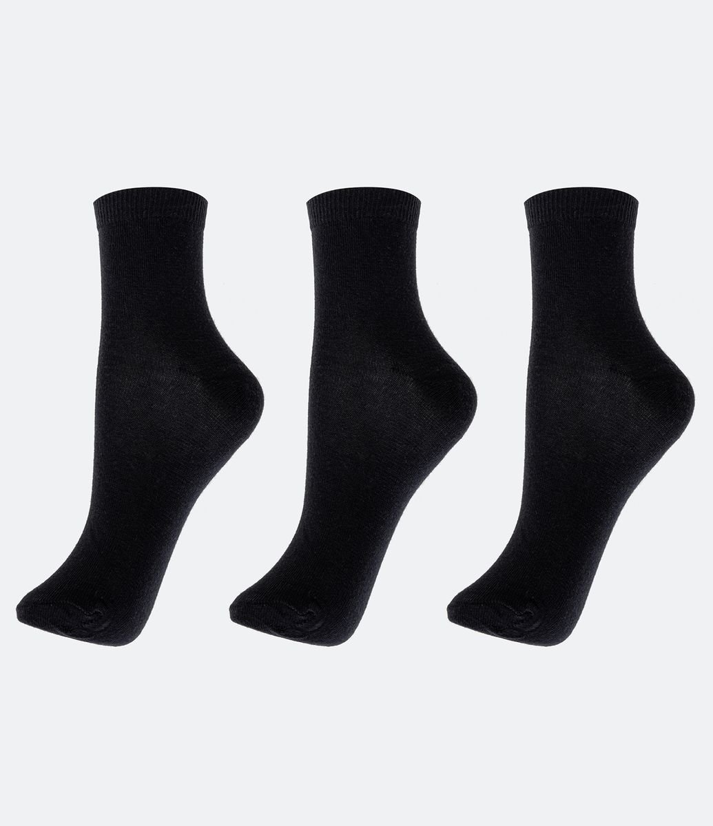 Menor preço em Kit 03 Meias Básicas Cano Alto