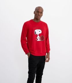 Camiseta com Estampa Snoopy Tenista