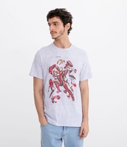 Camiseta Manga Curta com Estampa Iron Man