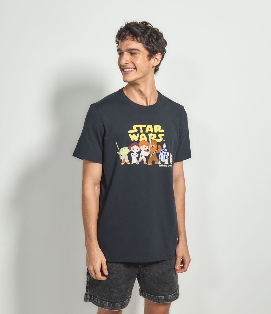 Camiseta com Estampa Star Wars Menor preço em Camiseta com Estampa Star Wars
