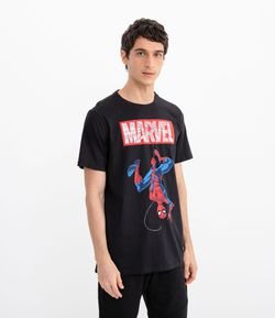 Camiseta Manga Curta com Estampa Homem Aranha
