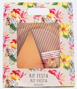 Kit Festa Papel Bandeira Copos e Pratos 