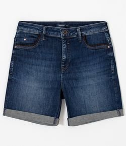 Short Boyfriend Jeans com Detalhe nos Bolsos