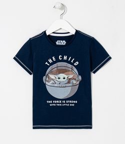 Camiseta Infantil Estampa Baby Yoda na Nave - Tam 1 a 5 anos