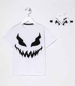 Camiseta Estampa Fantasma Malvadão com Máscara - Tam 5 a 14