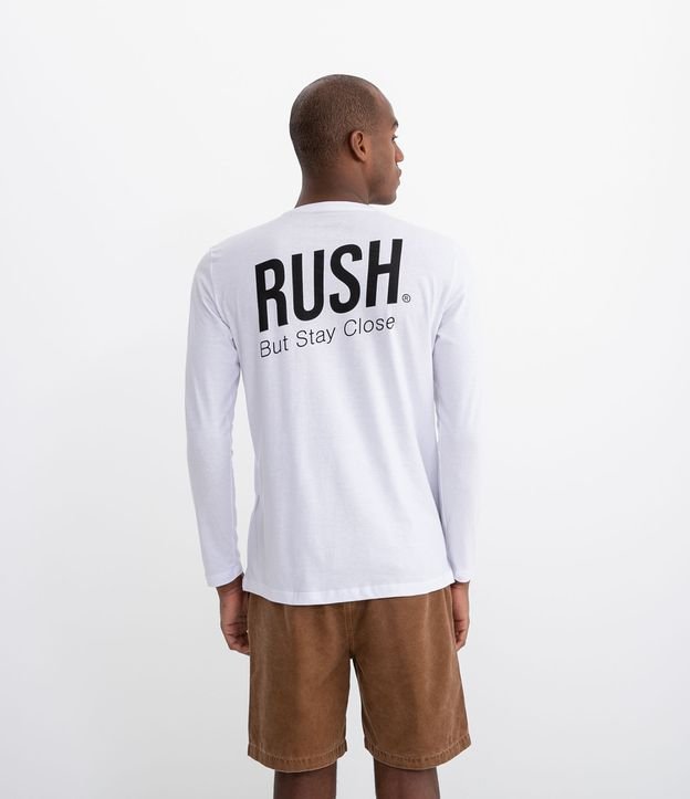 Camiseta com Estampa Rush | Blue Steel | Branco | PP