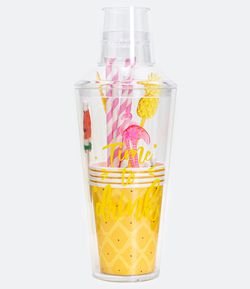 Coqueteleira Plástico com Decorações Estampa Localizada Drinks