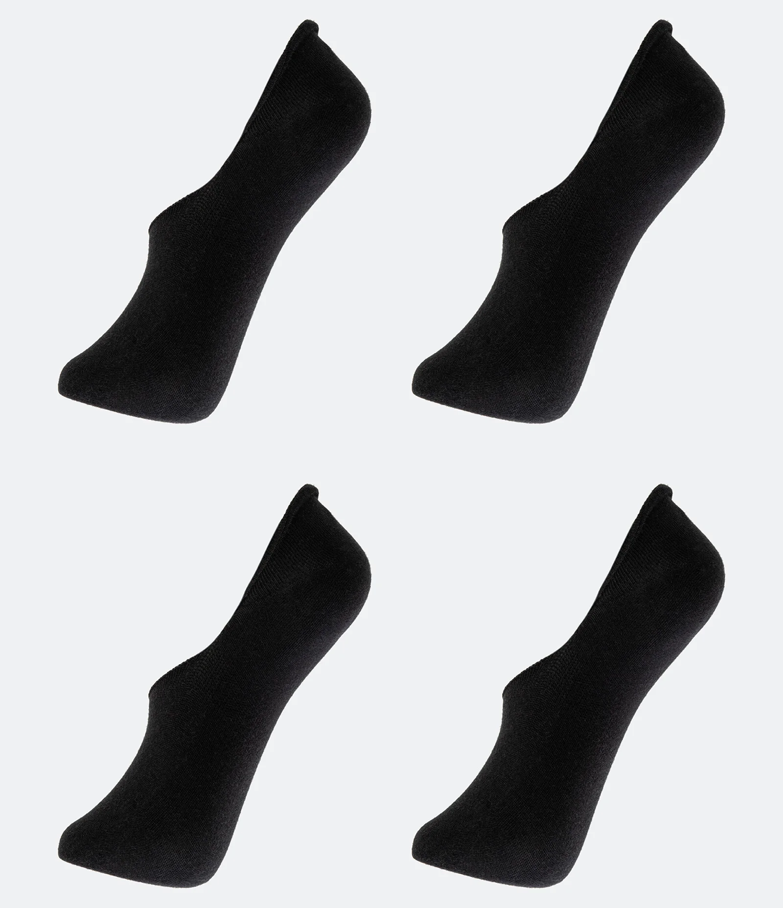 Kit 02 Meias Invisíveis Básicas em Algodão Preto 1