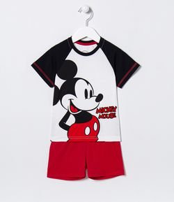 Pijama Infantil Curto Estampa Mickey - Tam 1 a 4 anos