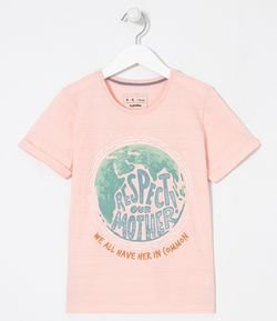 Camiseta Infantil Estampa Planeta - Tam 5 a 14 anos