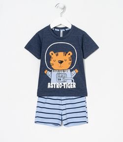 Pijama Infantil Tigrinho Astronauta - Tam 1 a 4 anos