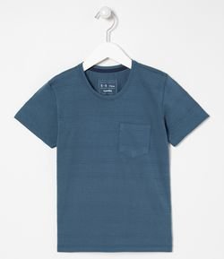Camiseta Infantil Lisa com Bolso Frontal - Tam 5 a 14 anos