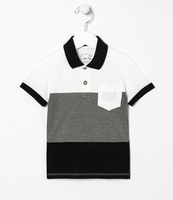 Camiseta Polo Infantil com Recortes -  Tam 1 a 5 anos 