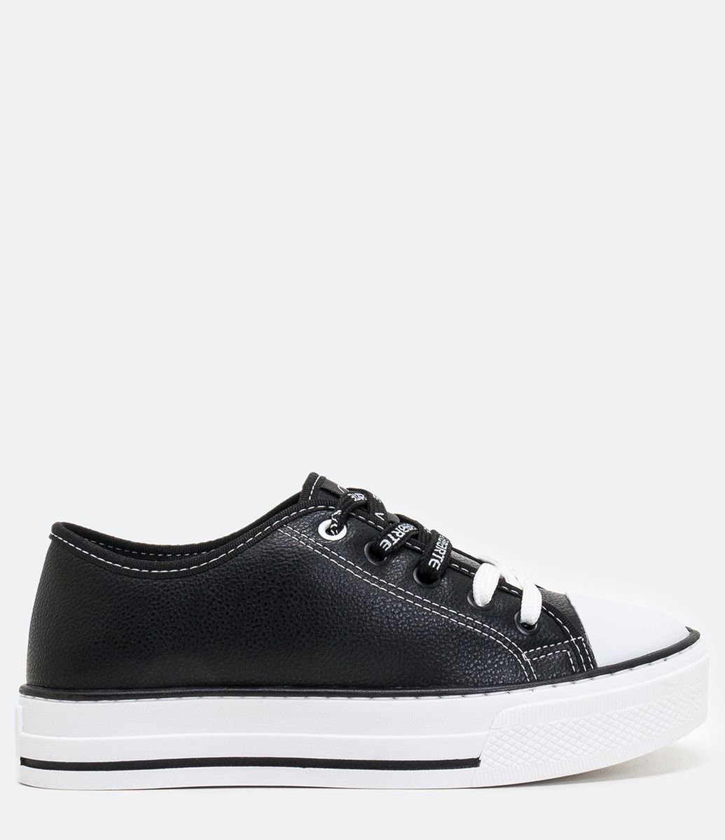 Tênis Feminino Flatform Via Marte com Listras Laterais | Musa Store